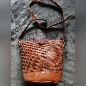 Vintage Etienne Aigner Leather Basket Purse Brown